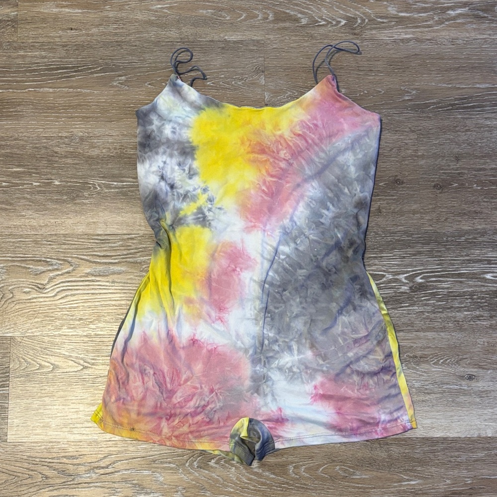 Fashion Nova Multicolor Tie-Dye Romper